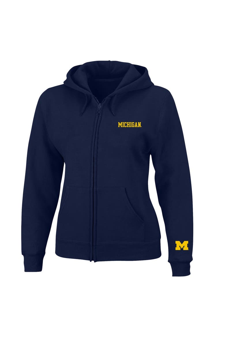 Women's Profile  Navy Michigan Wolverines Plus Size Full-Zip Hooded Jacket, Main, color, Navy