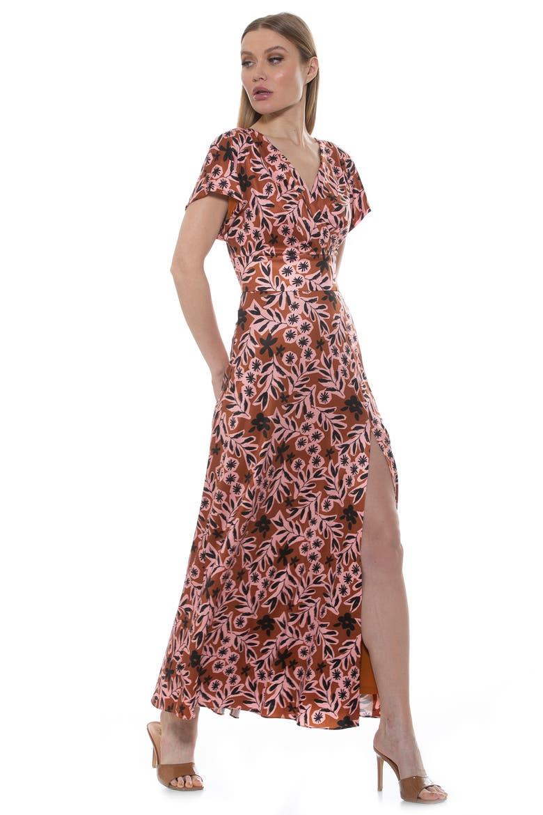Brielle Maxi Dress, Alternate, color, BROWN MULTI