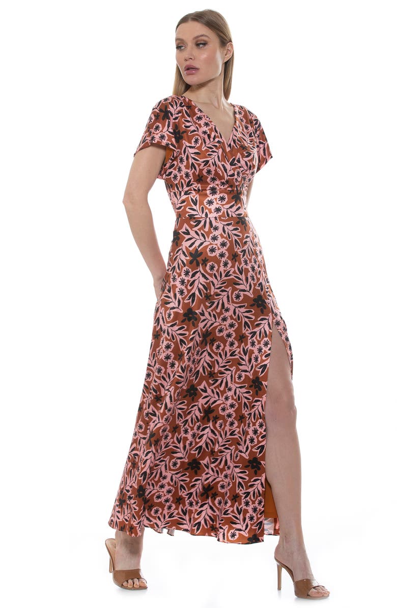 Alexia Admor Brielle Maxi Dress, Alternate, color, Brown Multi