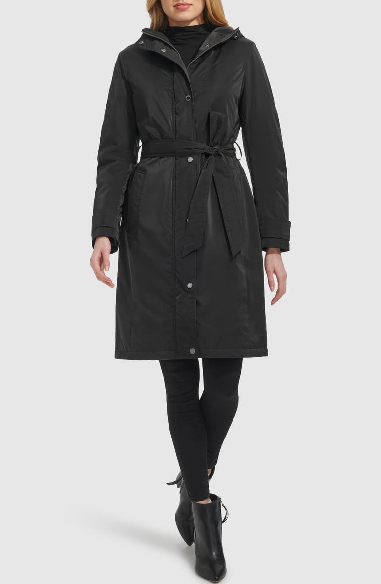 Kenneth Cole New York Sleeker Hooded Raincoat, Main, color, 