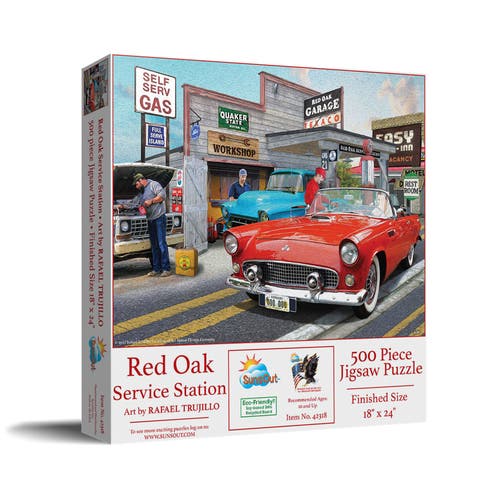 Red Oak Service Station 500 piece Jigsaw Puzzle for Adults