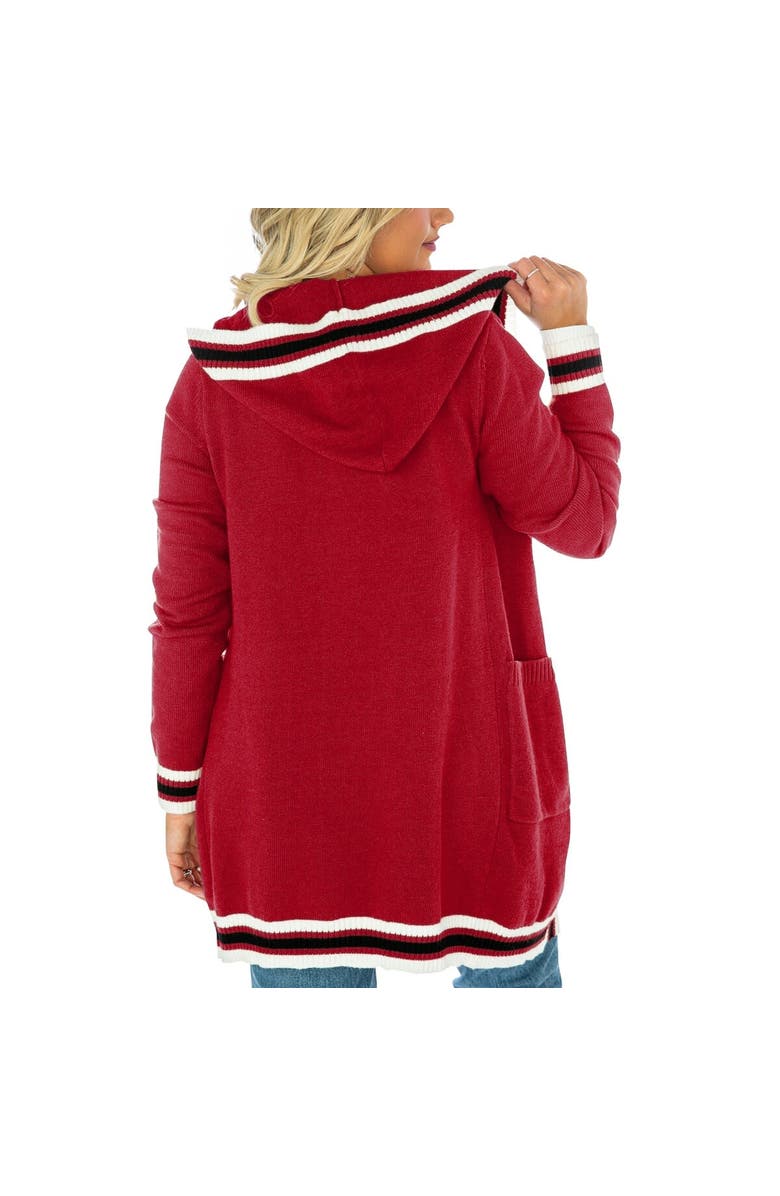 GAMEDAY COUTURE Women's Gameday Couture Crimson Oklahoma Sooners One More Round Tri-Blend Striped Hooded Cardigan Sweater, Alternate, color, 