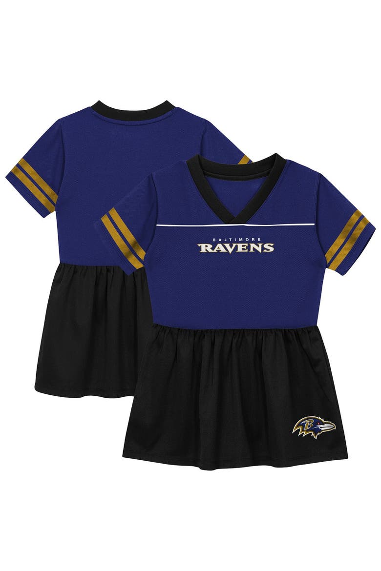 Toddler Outerstuff  Purple Baltimore Ravens Stadium Lights V-Neck Fashion Football Jersey Dress, Main, color, Purple