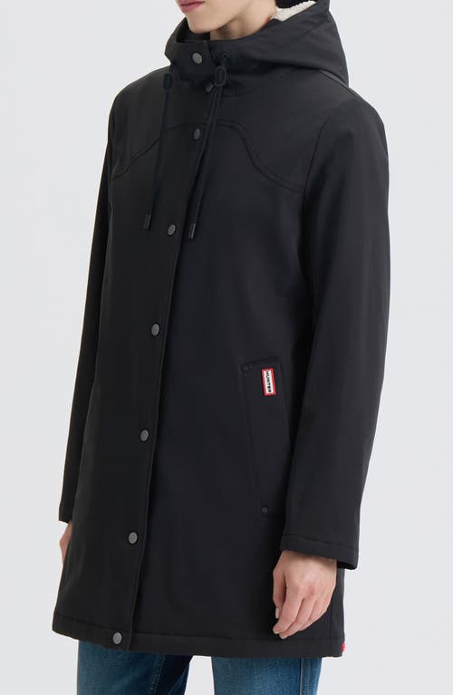 Hunter Billy Hooded Raincoat In Black