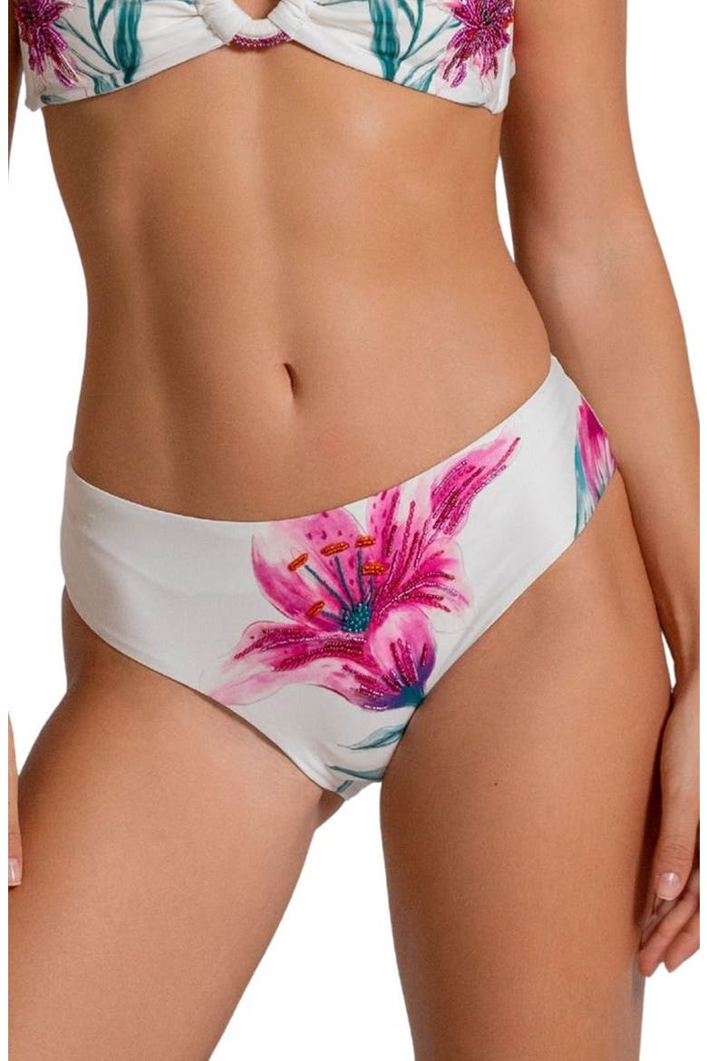 Beaded Floral Hipster Bikini Bottoms, Main, color, MULTI