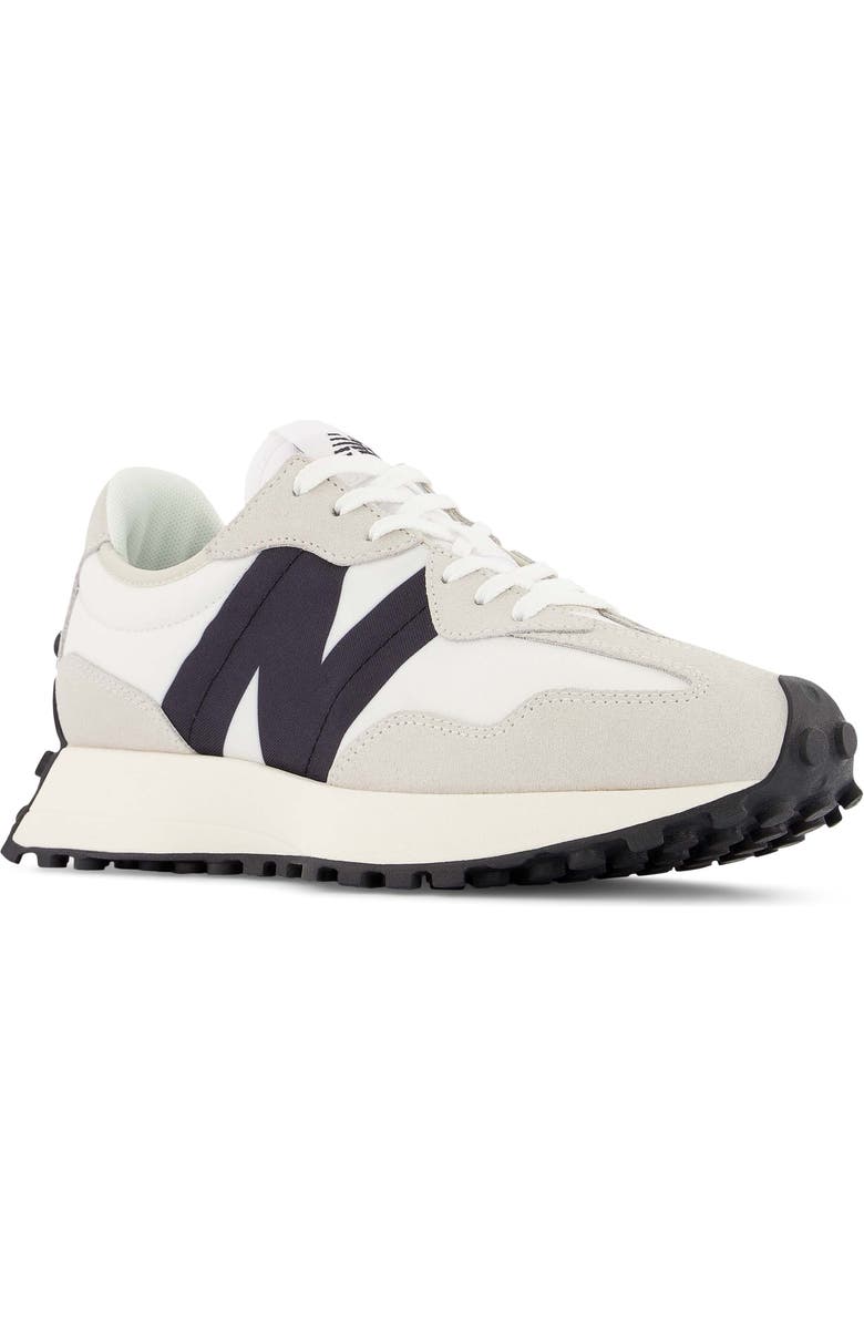 New Balance 327 Sneaker, Main, color, White/ Black