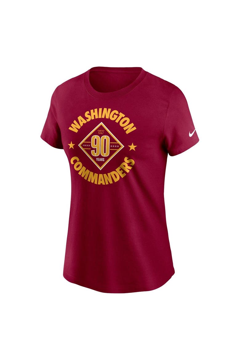 Women's Nike Burgundy Washington Commanders 90th Anniversary T-Shirt, Alternate, color, Burgundy