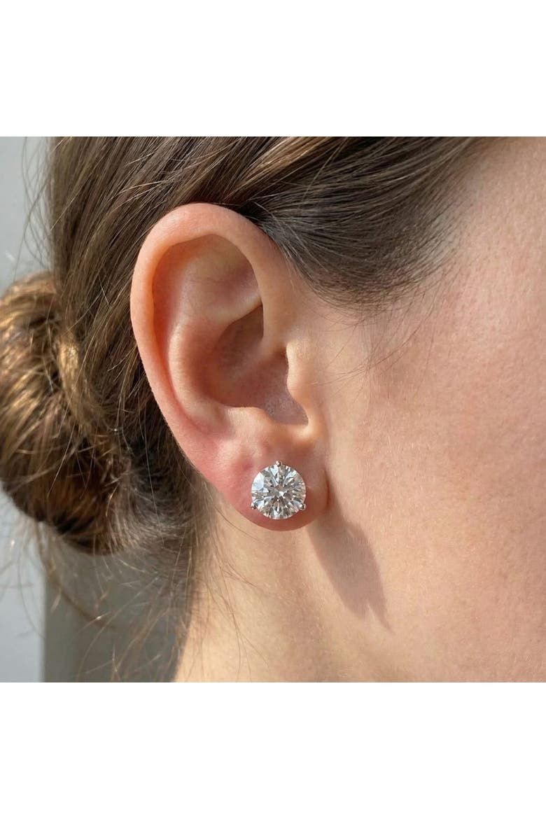 Certified 6 Ct tw 14k Gold Lab Grown Round-Cut Diamond Martini Studs, Alternate, color, 14k White Gold