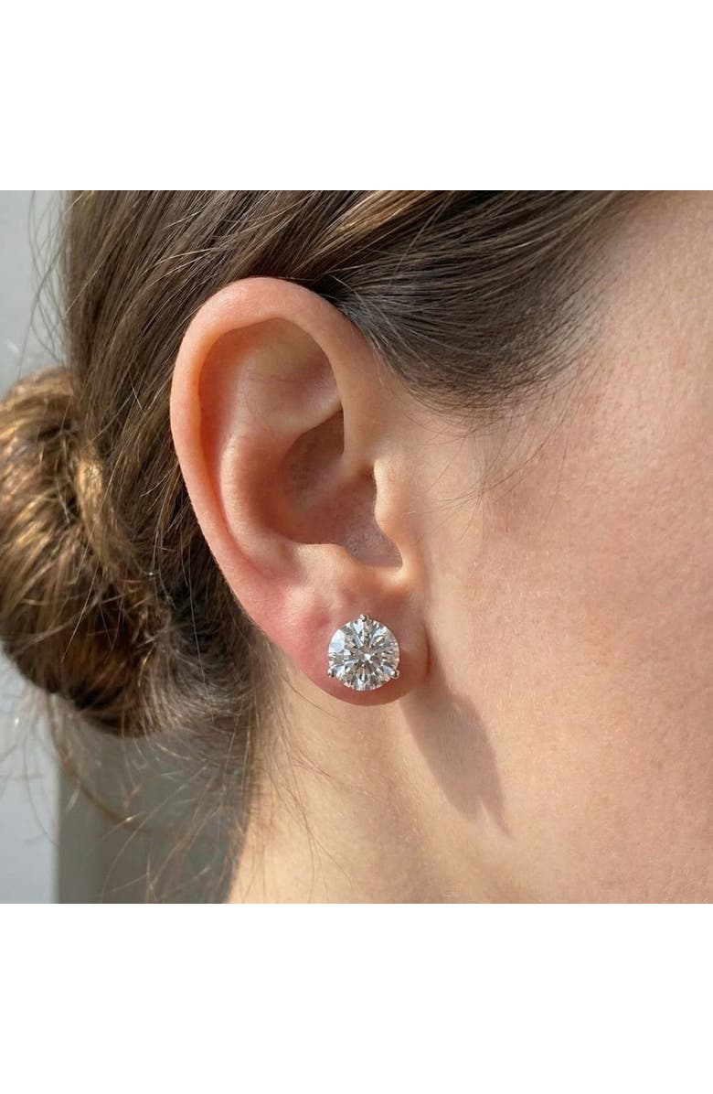 Bliss Diamond Certified 6 Ct tw 14k Gold Lab Grown Round-Cut Diamond Martini Studs, Alternate, color, 14K White Gold