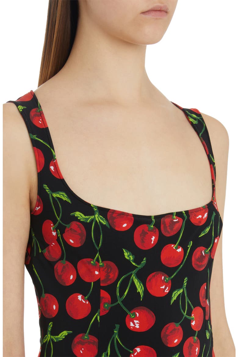 Cherry Print Dress, Alternate, color, BLACK PRINT