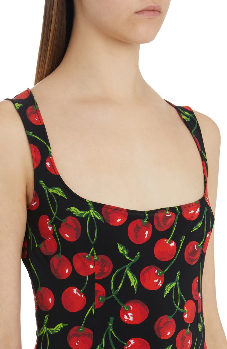 Dolce&Gabbana Cherry Print Dress, Alternate, color, 