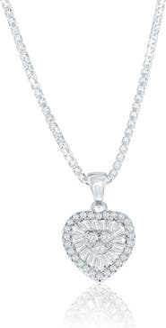 Donatello Gian Crystal Halo Heart Necklace