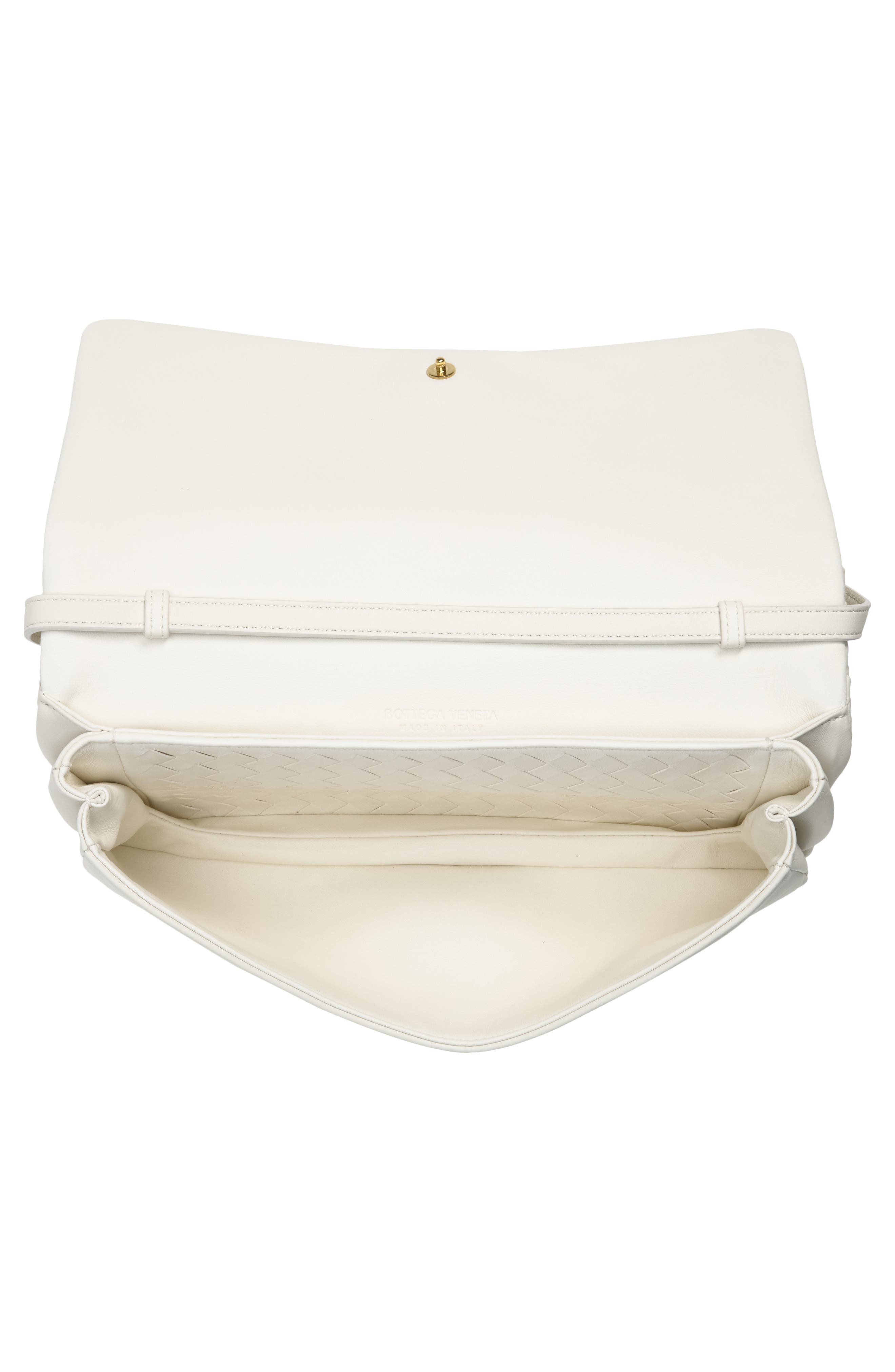 The 70 Intrecciato Leather Top Handle Bag, Alternate, color, 9538 ALABASTER-BRASS V