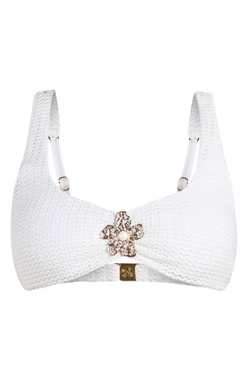 Sunshine 79 Flora Flair Bralette Bikini Top In White