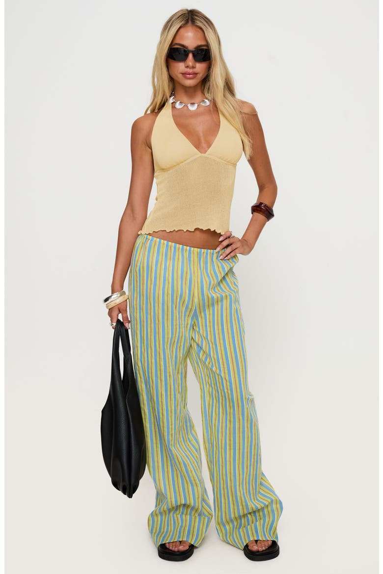 Leam Butter Halter Top, Alternate, color, BUTTER