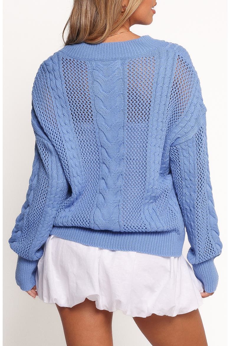 Janie Mixed Open Stitch Sweater, Alternate, color, BLUE
