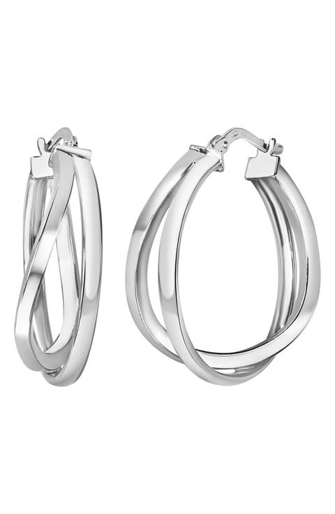 14K Gold Twisted Hoop Earrings