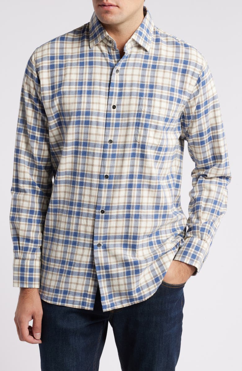 Peter Millar Whistler Plaid Button-Up Shirt, Main, color, 