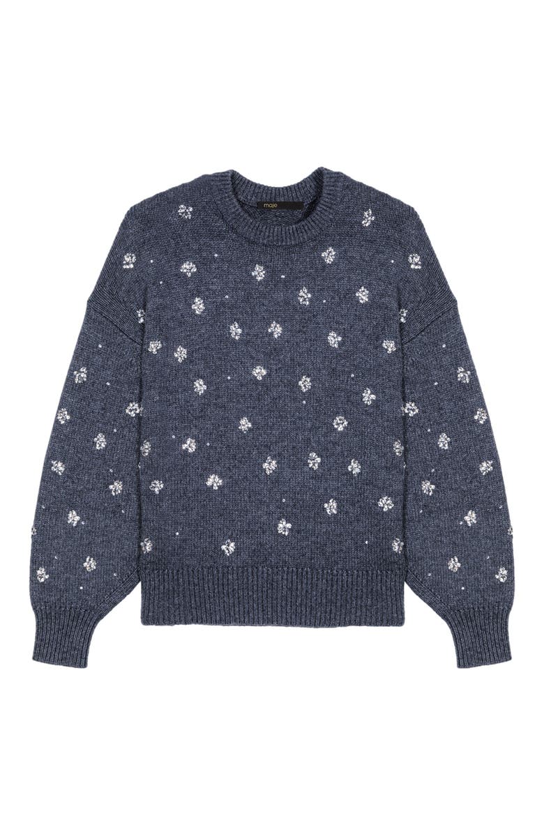 maje Knitted sweater with rhinestones, Alternate, color, 