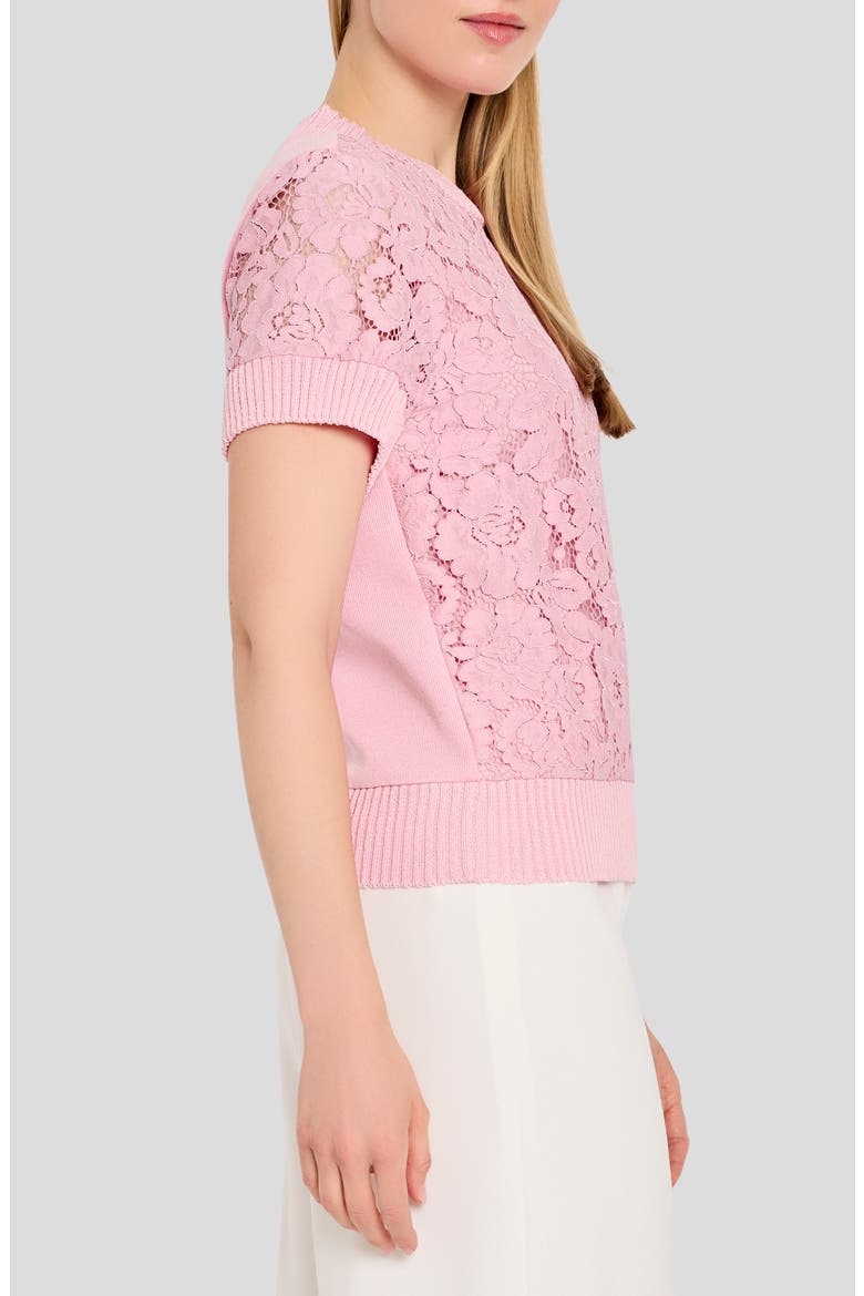 Lace Front Sweater, Alternate, color, TEA ROSE