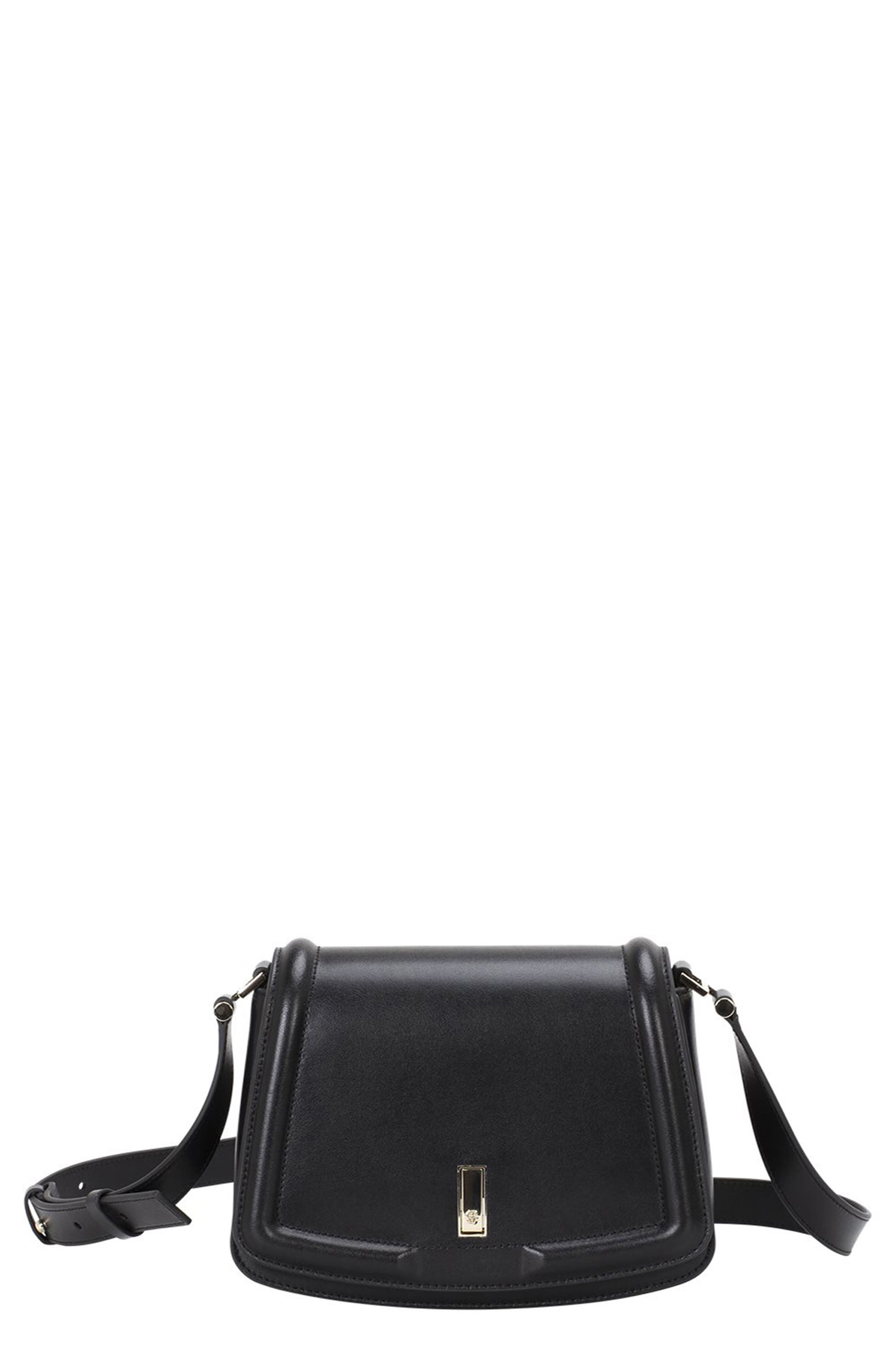 BOSS Ariell Leather Saddle Bag, Main, color, 