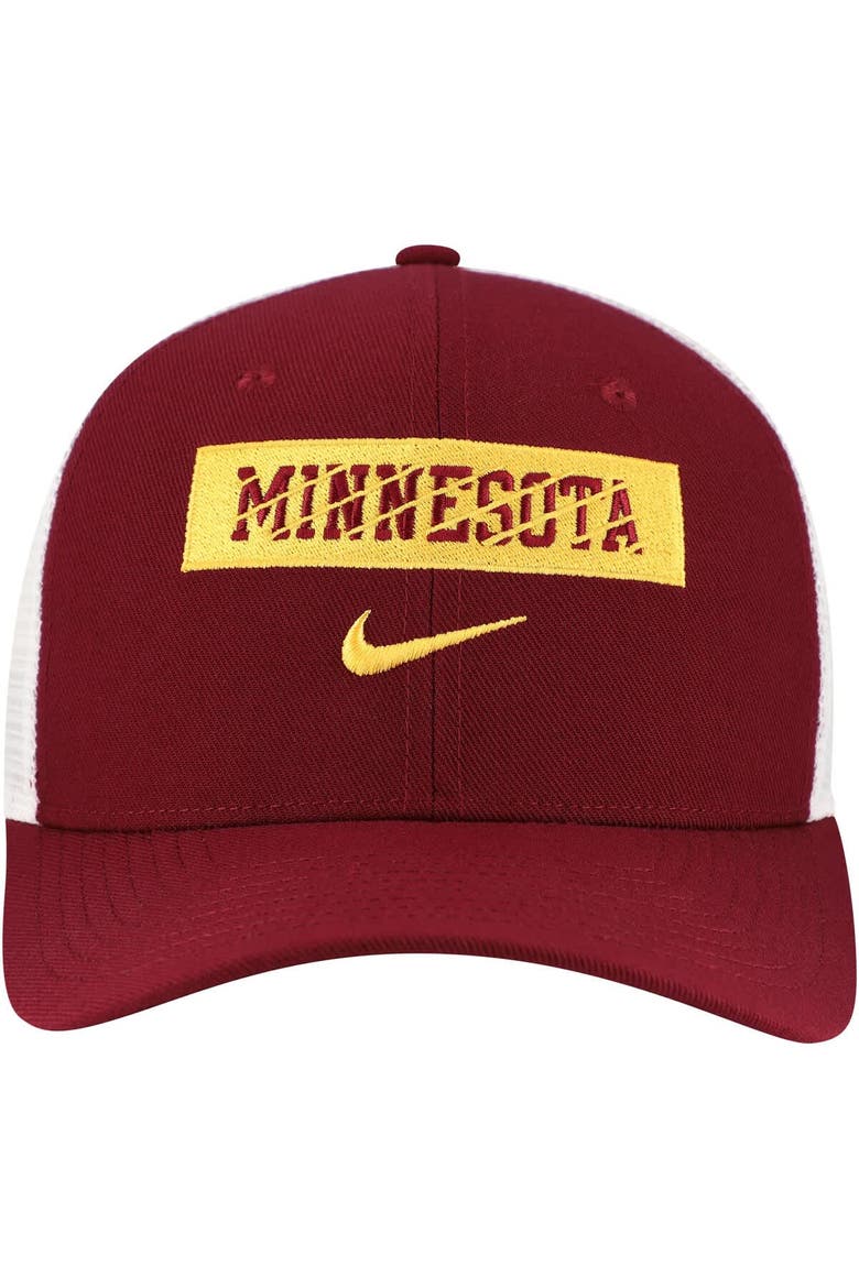 Men's Nike Maroon Minnesota Golden Gophers 2024/25 Sideline Rise Trucker Adjustable Hat, Alternate, color, Maroon