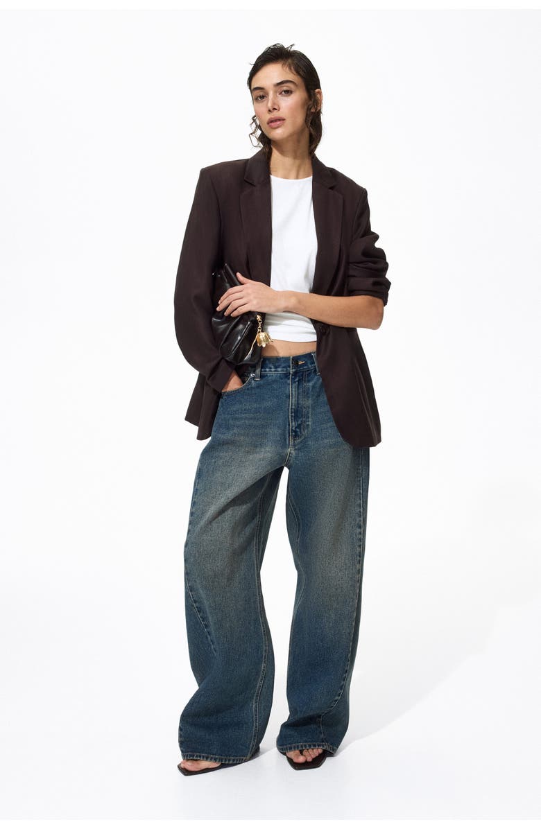 H&M Single-breasted Blazer, Alternate, color, Dark Brown