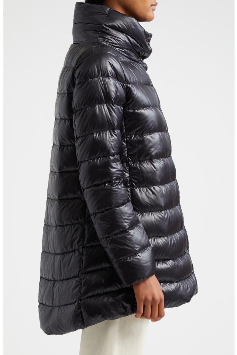Amelia Water Resistant High-Low Down Jacket, Alternate, color, BLACK