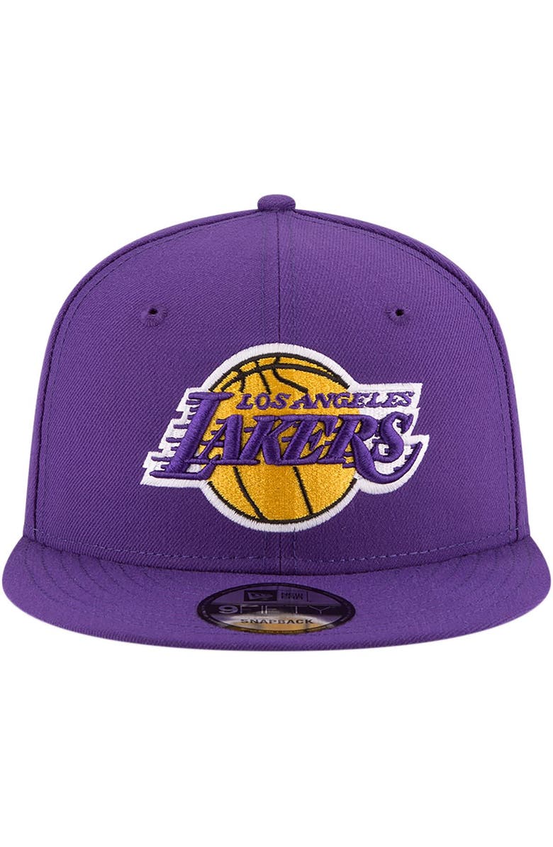 New Era Men's New Era Purple Los Angeles Lakers Official Team Color 9FIFTY Snapback Hat, Alternate, color, 