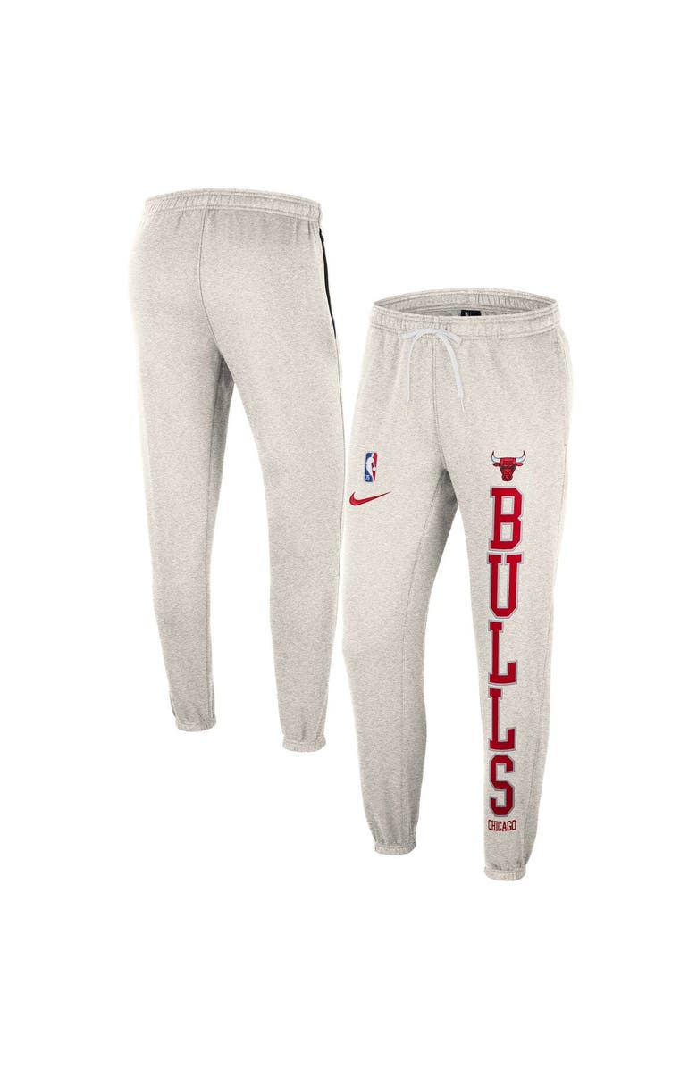 Nike Men's Nike Ash/Red Chicago Bulls 75th Anniversary Courtside Fleece Pants, Main, color, Ash