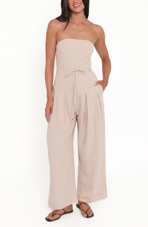 Calliope Strapless Tie Waist Jumpsuit