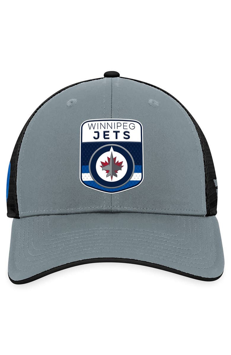 FANATICS Men's Fanatics Branded  Gray/Black Winnipeg Jets Authentic Pro Home Ice Trucker Adjustable Hat, Alternate, color, 