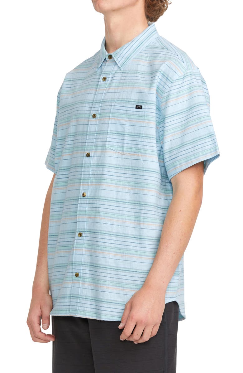 Billabong All Day Stripe Short Sleeve Cotton Button-Up Shirt, Alternate, color,