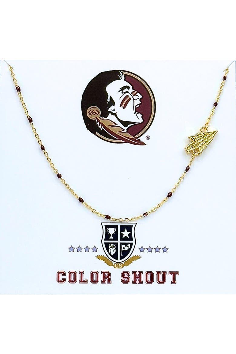 Florida State University Side Necklace, Main, color, Yellow Gold