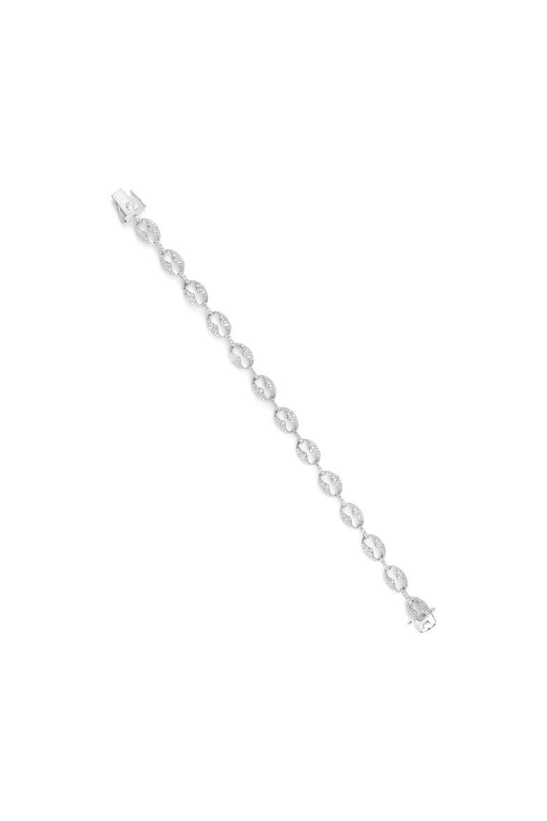 14K White Gold 1 1/2 Cttw Round Diamond Set Link Bracelet, Alternate, color, White