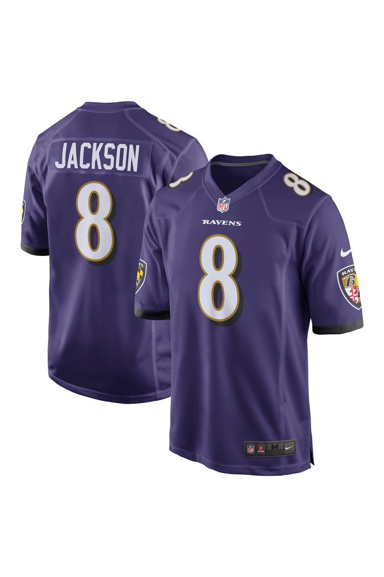 Men's Nike Lamar Jackson Purple Baltimore Ravens Game Jersey, Main, color, Purple