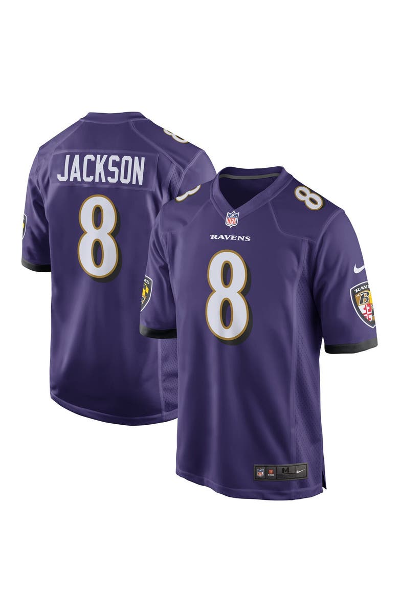 Nike Men's Nike Lamar Jackson Purple Baltimore Ravens Game Jersey, Main, color, Purple