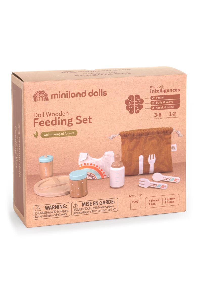 Doll Wooden Feeding Set, Alternate, color, BLUE/ WHITE