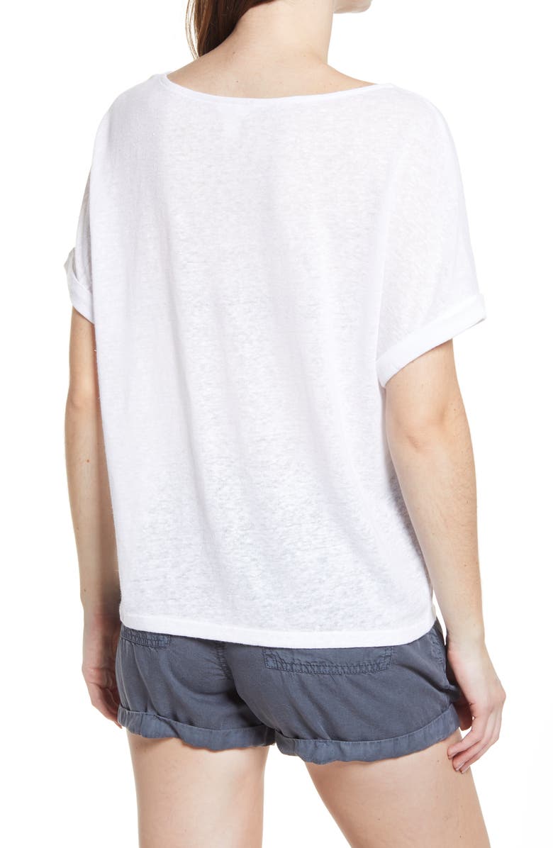 Caslon<sup>®</sup> Calson<sup>®</sup> Linen Blend Cuff Short Sleeve Crewneck T-Shirt, Alternate, color, 