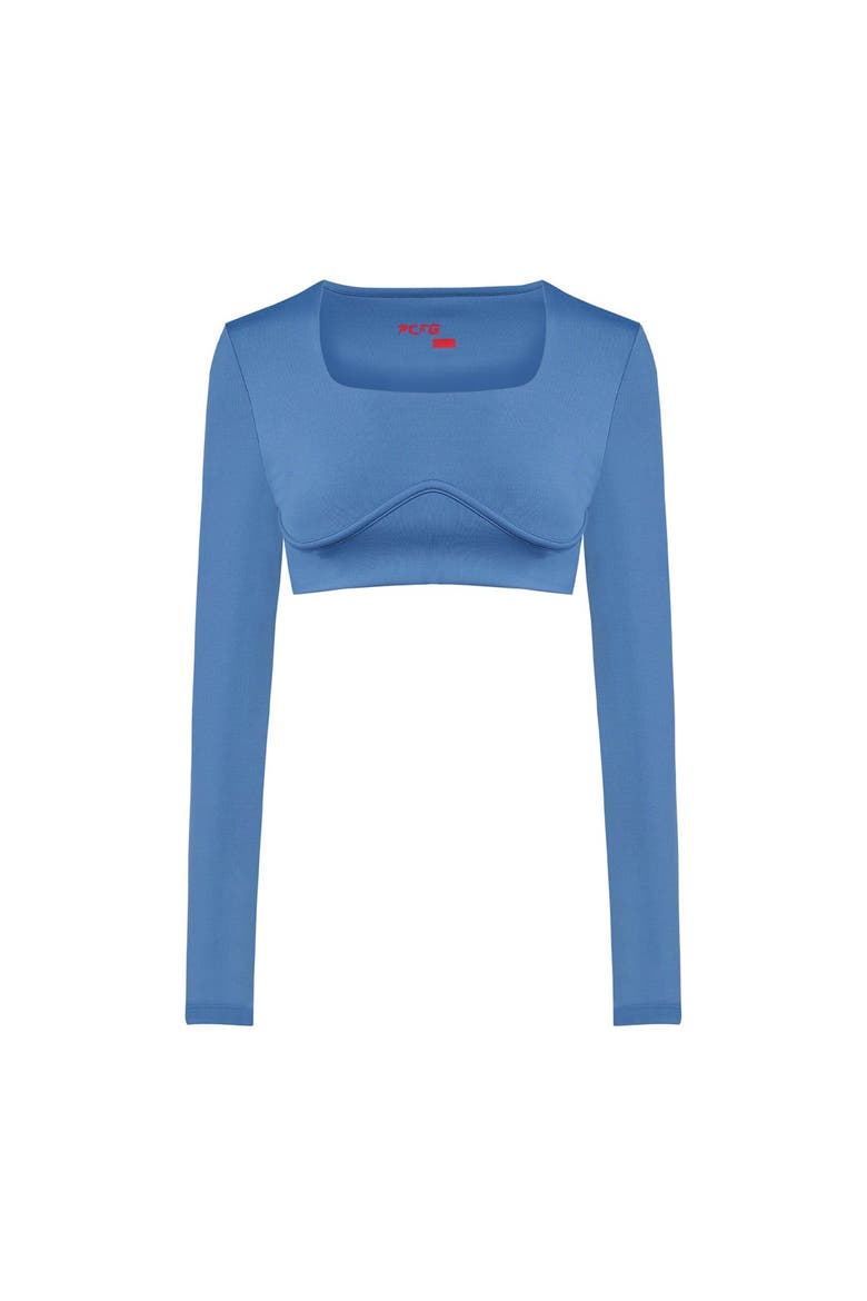 Free Heaven Long Sleeve Crop Top, Main, color, blue