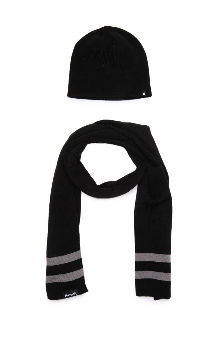 Hurley New Yorker Beanie & Scarf 2-Piece Set, Main, color, 