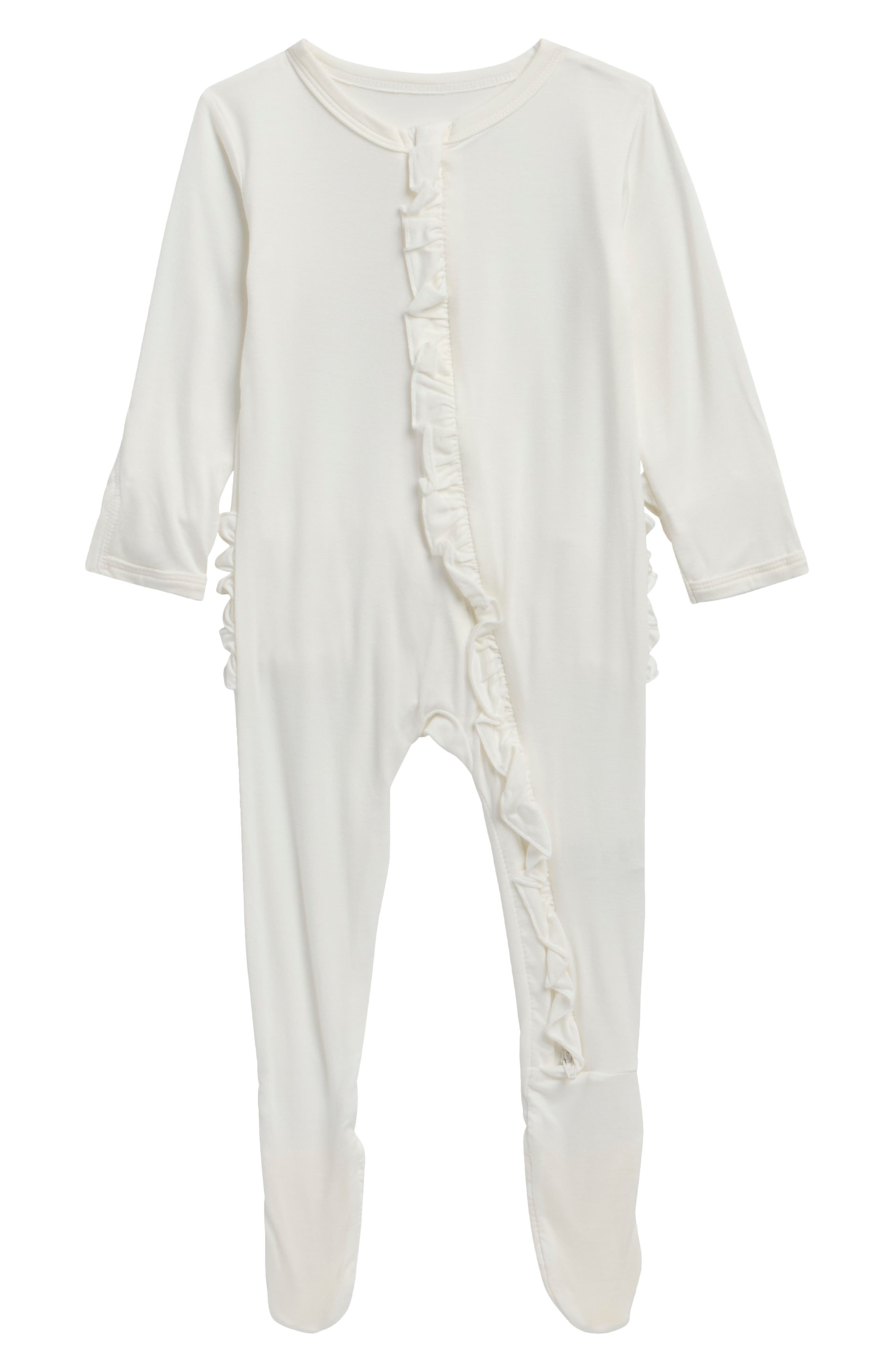 Ruffle Two-Way Zip Fitted Footie
