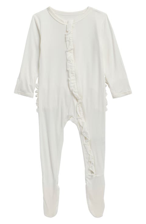 Ruffle Two-Way Zip Fitted Footie