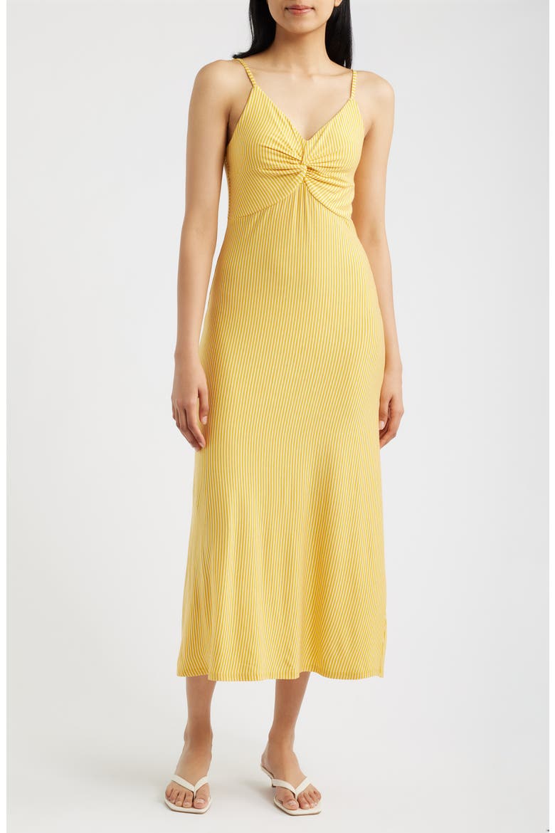 Strappy Twist Midi Dress, Main, color, YELLOW