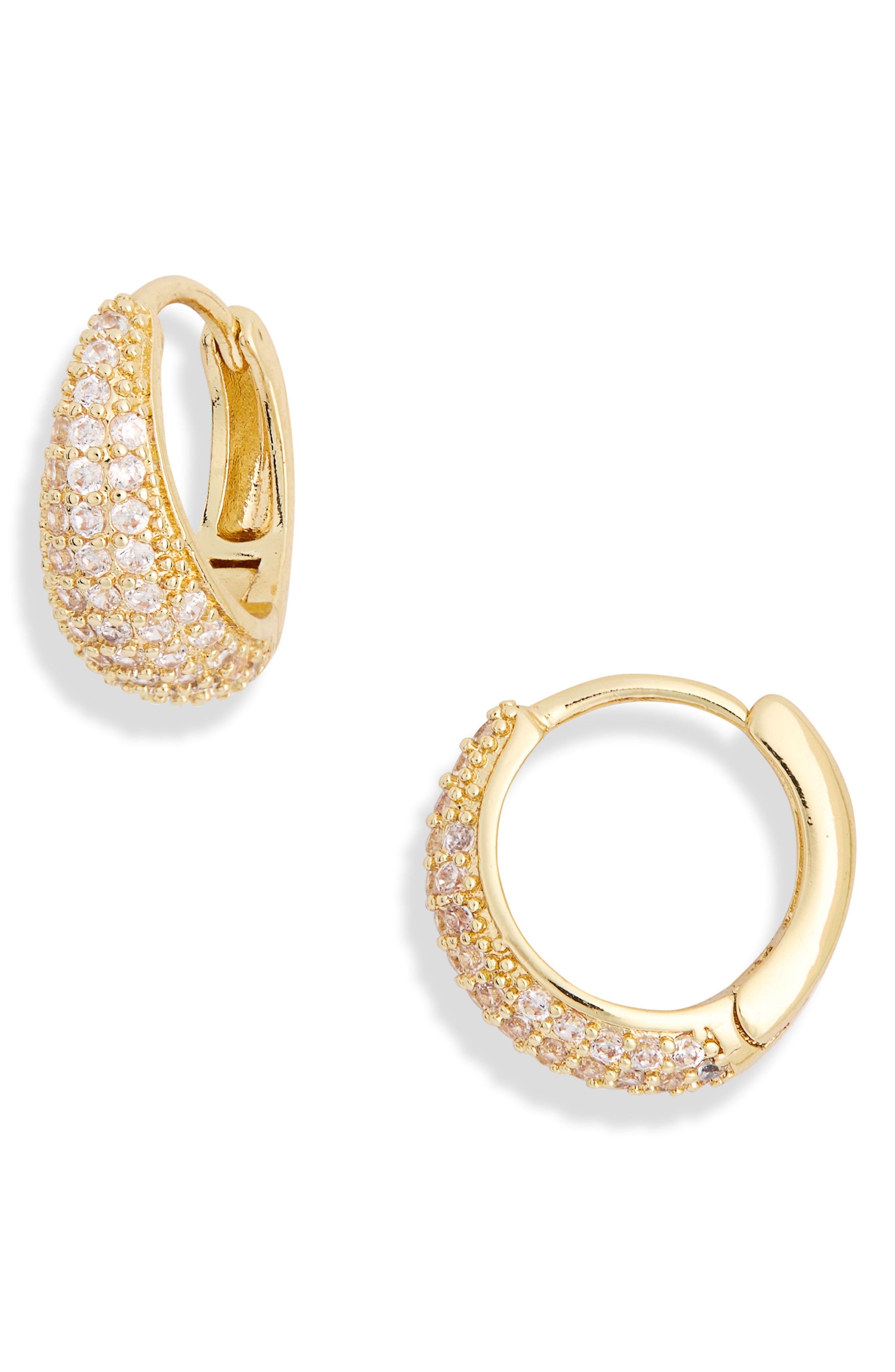 Cubic Zirconia Pavé Huggie Hoop Earrings