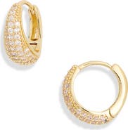 NORDSTROM RACK Cubic Zirconia Pavé Huggie Hoop Earrings