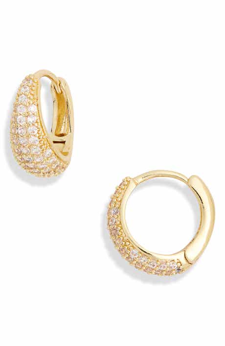 Cubic Zirconia Pavé Huggie Hoop Earrings
