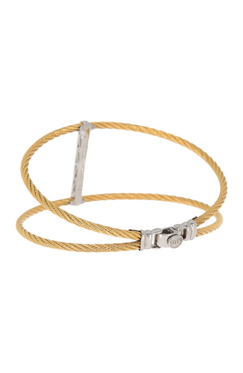 ALOR<sup>®</sup> 18K Yellow Gold Stainless Steel Diamond Cable Cascade Chain Bracelet, Alternate, color, 