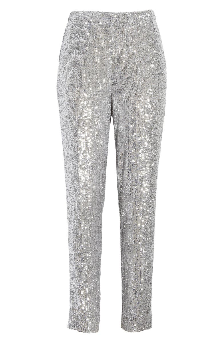 St. John Evening Starlight Sequin Mesh Pants, Alternate, color, 
