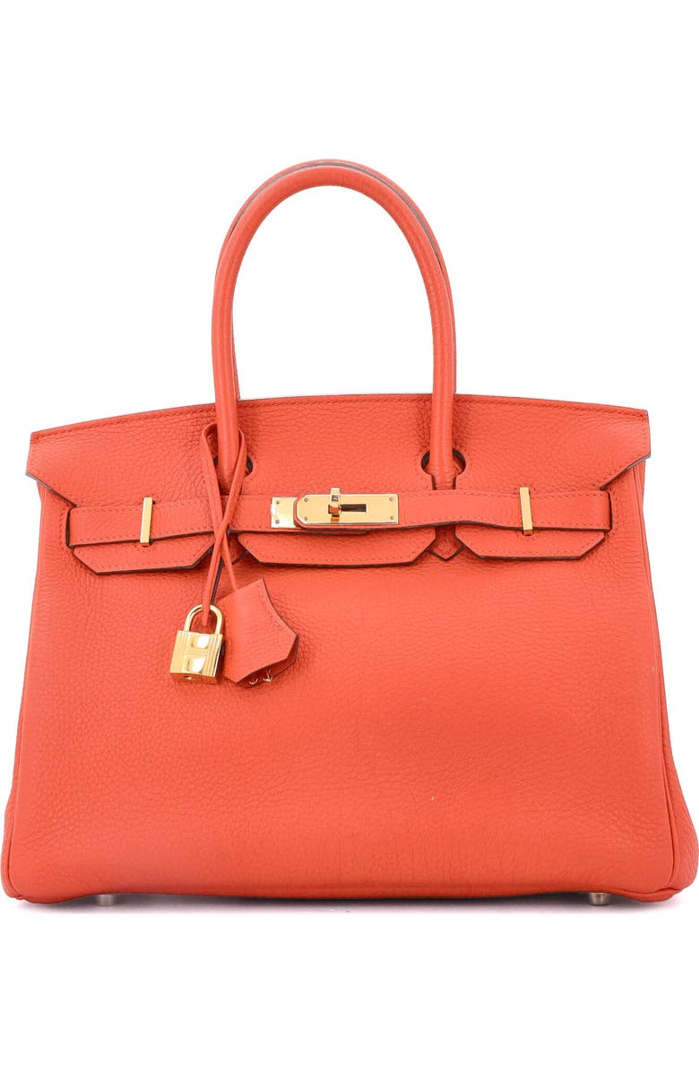 Pre-Owned Hermes Birkin Handbag Orange Togo with Gold Hardware 30, Main, color,